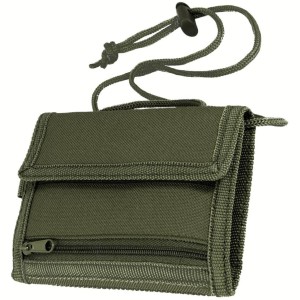 Portfel Męski Taktyczny Na Szyję Zielony Camo Margin