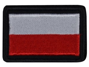 Plakietka Rzep Naszywka Flaga Polska 56 x 38 mm B/Cz Rzep