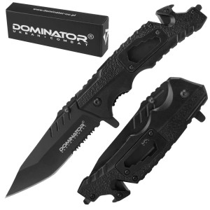 Nóż Dominator Składany EDC Taktyczny Rescue Ratowniczy Czarny