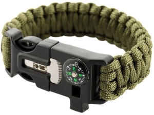 M-Tac Bransoletka Paracord Z Krzesiwem Kompasem I Gwizdkiem Olive