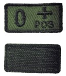 Plakietka Rzep Naszywka Grupa Krwi 0+ Pos Olive