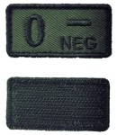 Plakietka Rzep Naszywka Grupa Krwi 0- Neg Olive