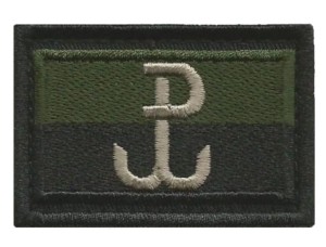 Plakietka Rzep Naszywka Flaga Polska PW Olive 56 x 38