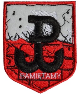 Plakietka Rzep Naszywka Haft Polska Walcząca Flaga Mur Pamiętamy