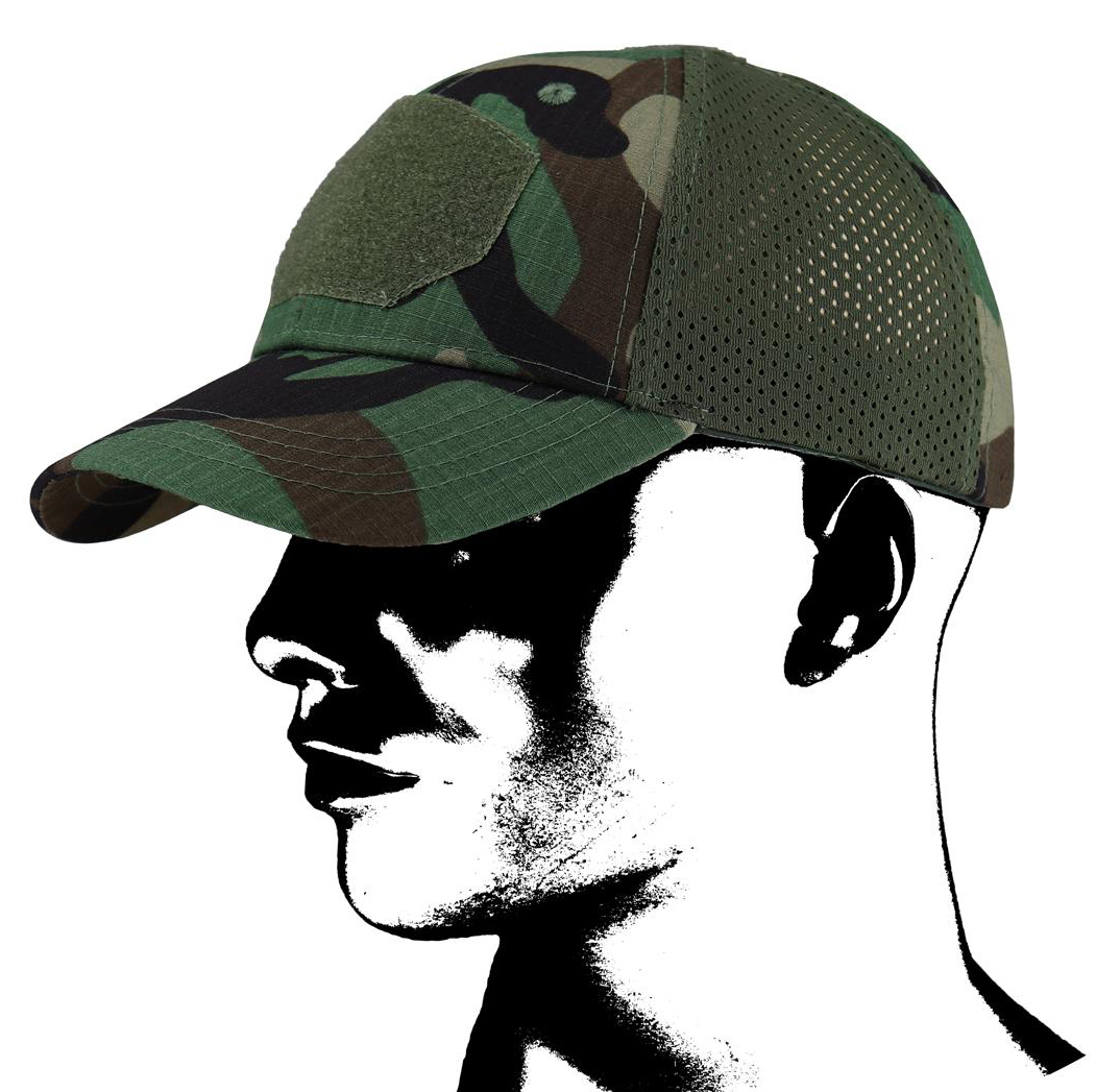 Camo Czapka z daszkiem mesh woodland